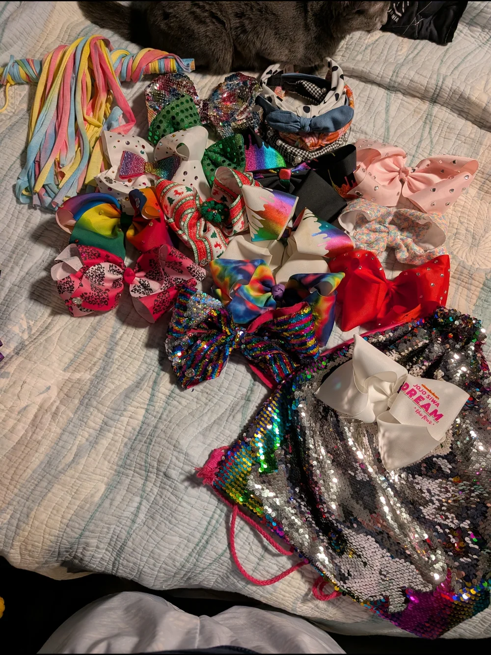 JoJo Siwa Rainbow Sequin & Patterned Hair Bow Bundle - Multicolor